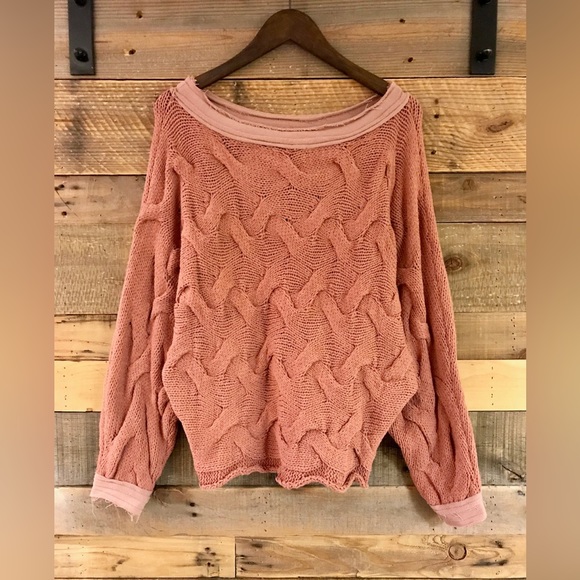 Elan Sweaters - Elan Lena Wide Neck Chunky Knit Balloon Sleeve Sweater Size Medium